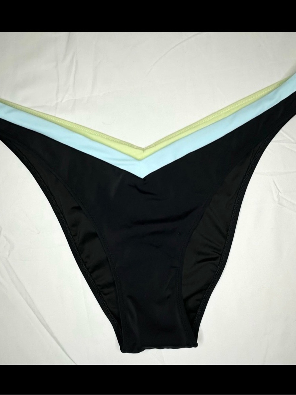 Pink by Victoria's Secret Black Bikini
Bottom with Mint and Yellow Trim